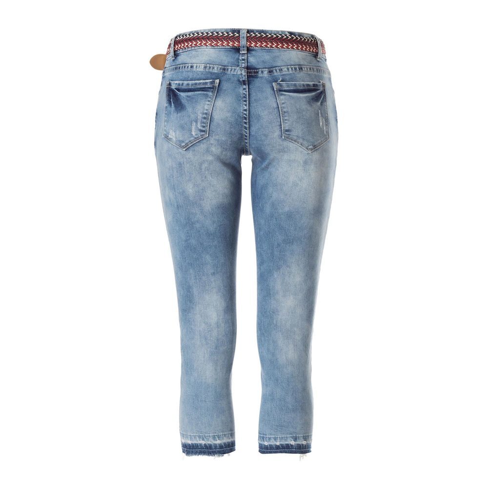 Capri Jeans mit Gürtel