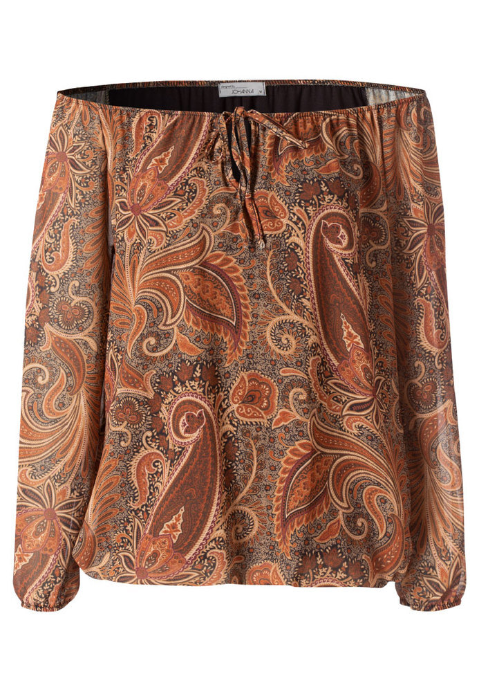 Off-Shoulder-Bluse im Paisley-Design