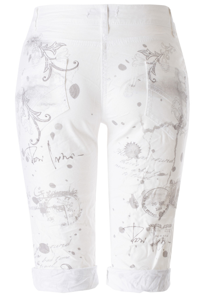 Jeans-Shorts mit All-Over-Print