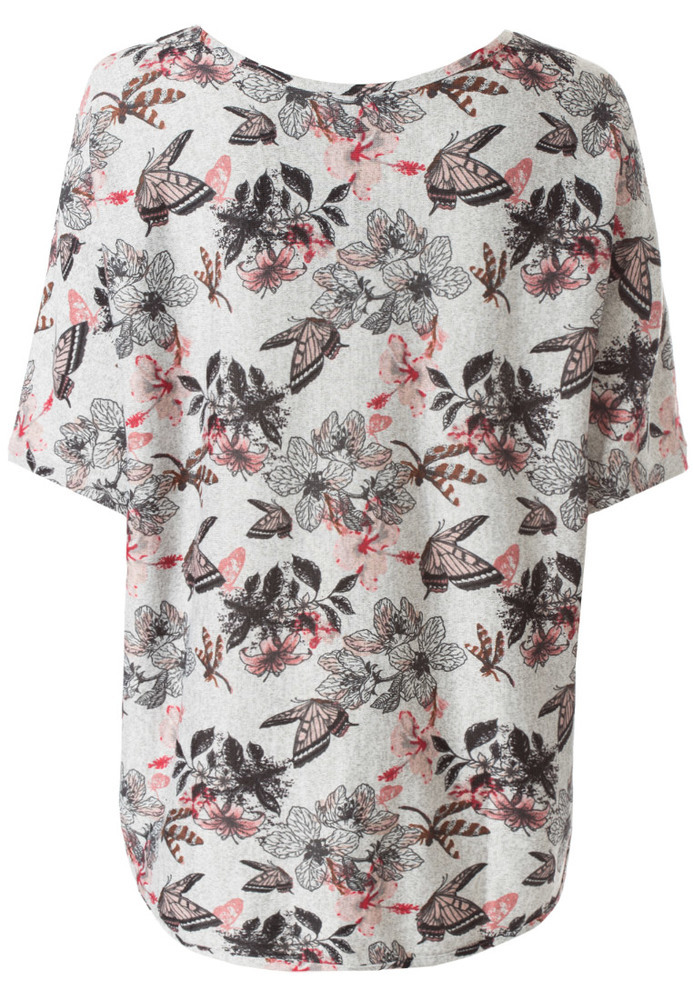 Fledermausshirt mit All-Over Schmetterling-Print