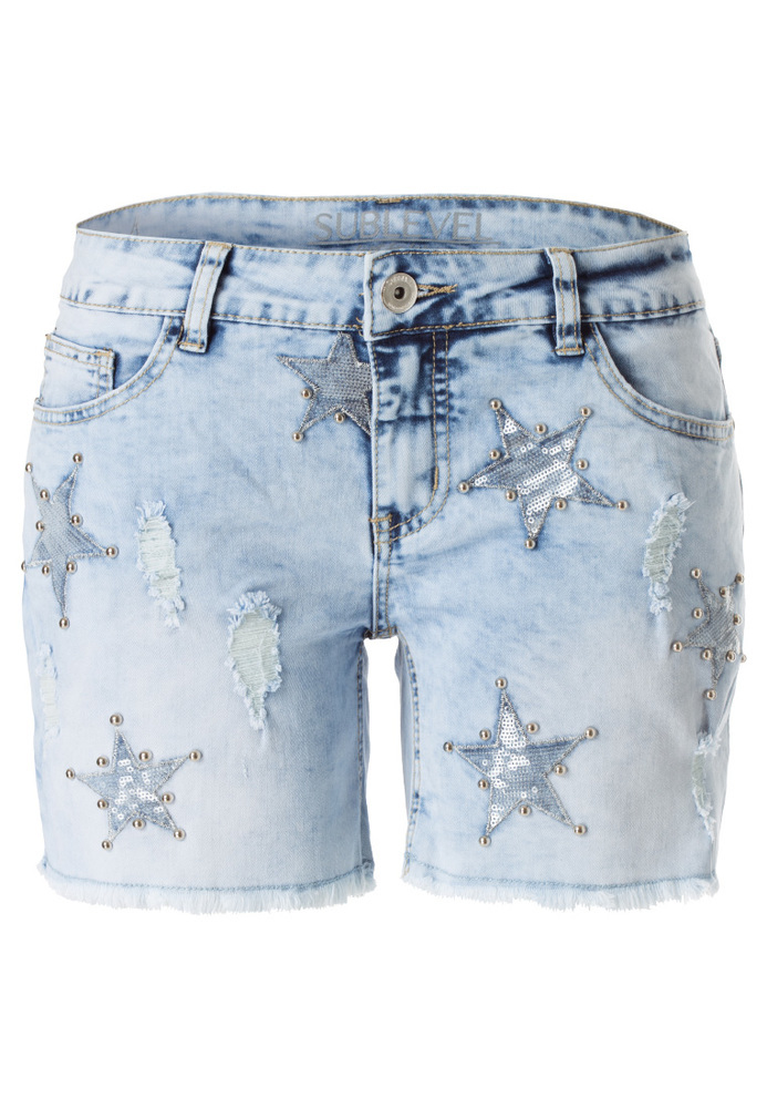 Jeans-Shorts mit Sternen