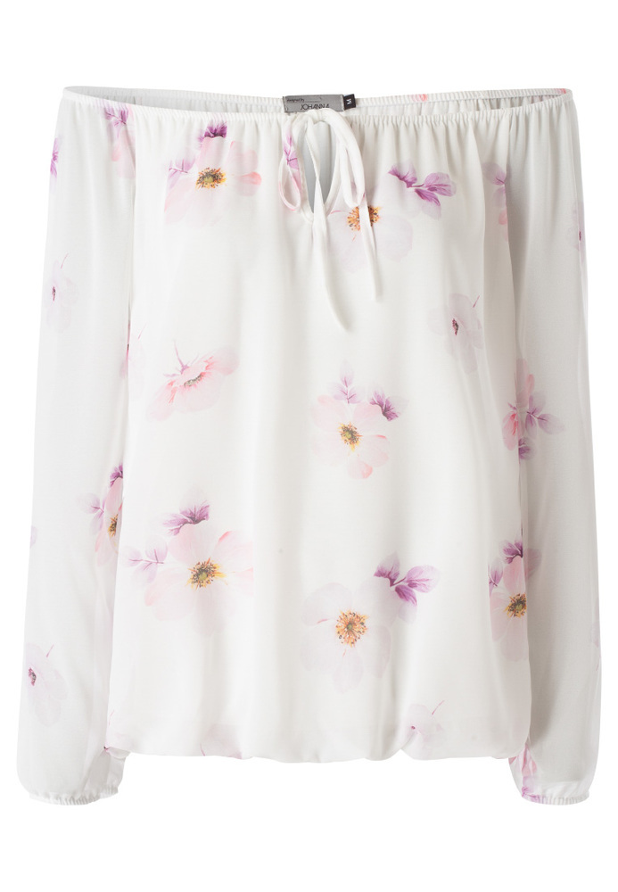 Off-Shoulder-Bluse mit All-Over Blumen-Print