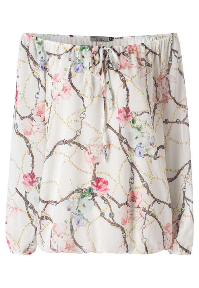 Off-Shoulder-Bluse mit All-Over-Print