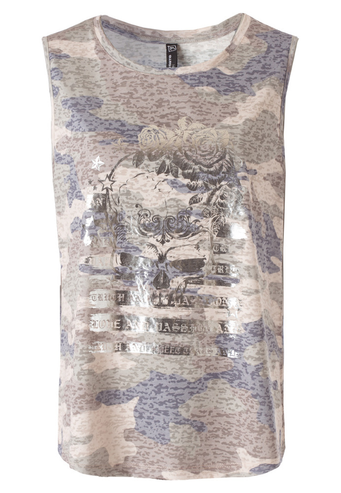 Ausbrenner-Tank-Top in Camouflage-Optik