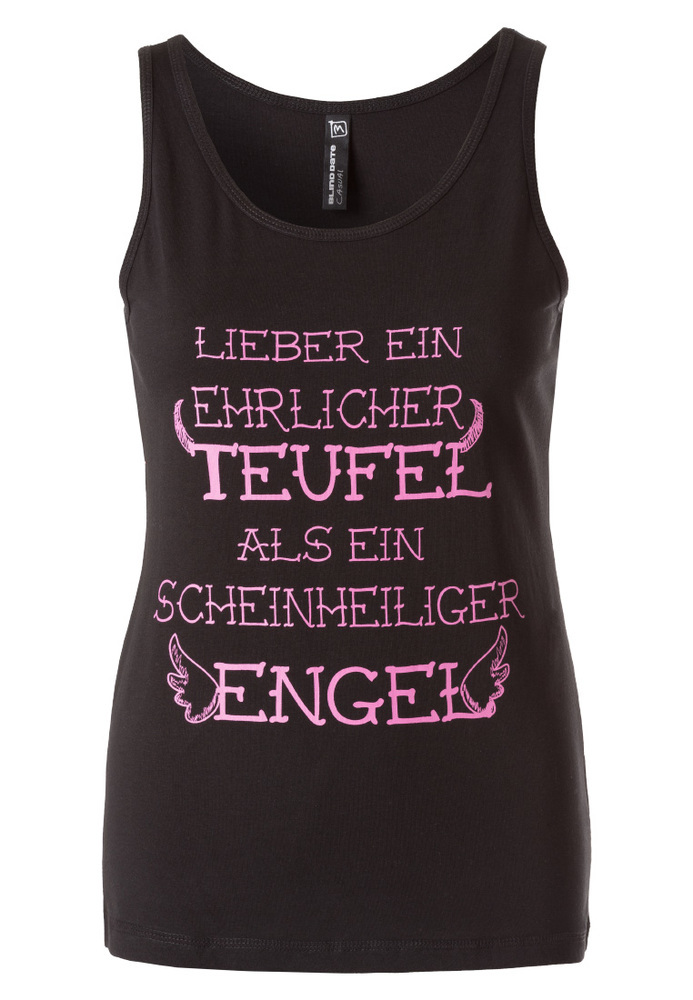 Basic-Tank-Top mit Sprüche-Druck