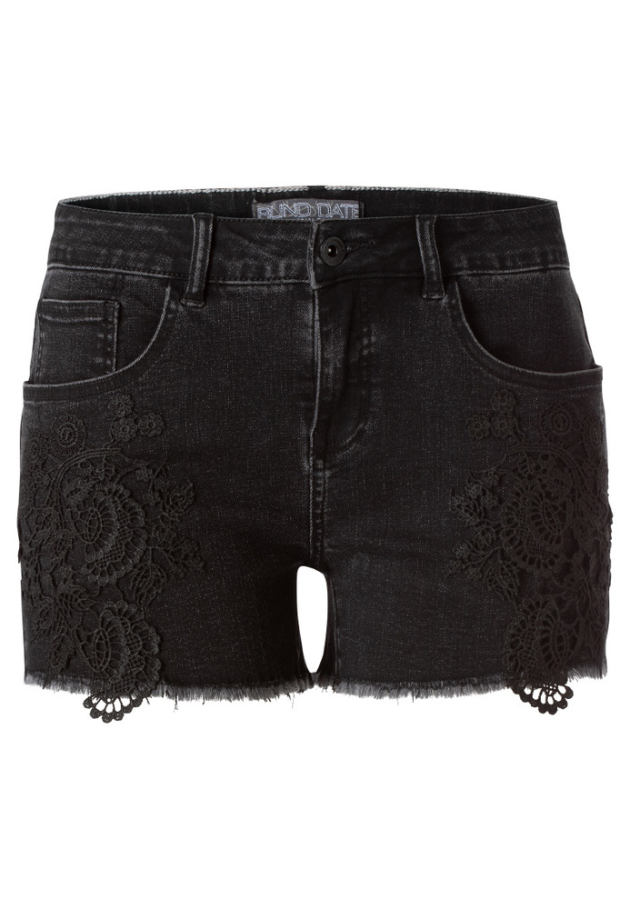 Jeans-Shorts mit Spitze