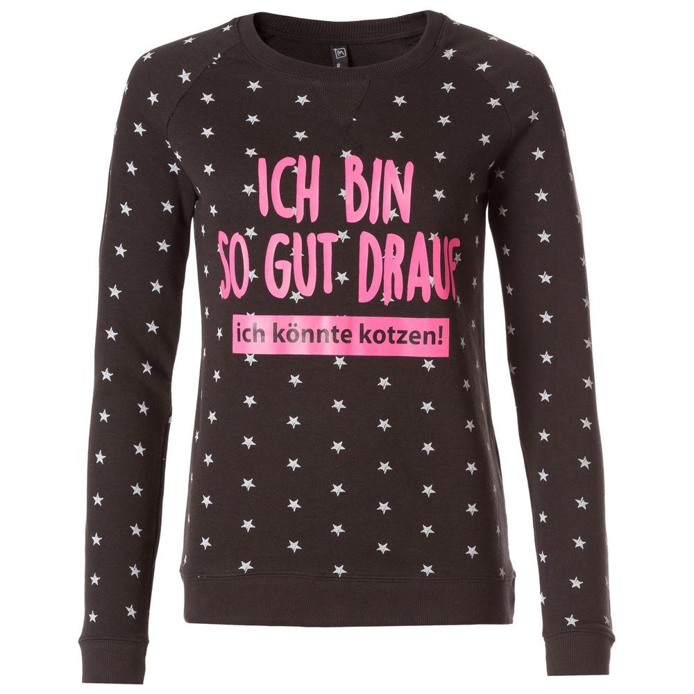 Sweatshirt mit Sprüche-Druck