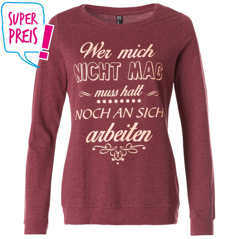 Sweatshirt mit Sprüche-Druck