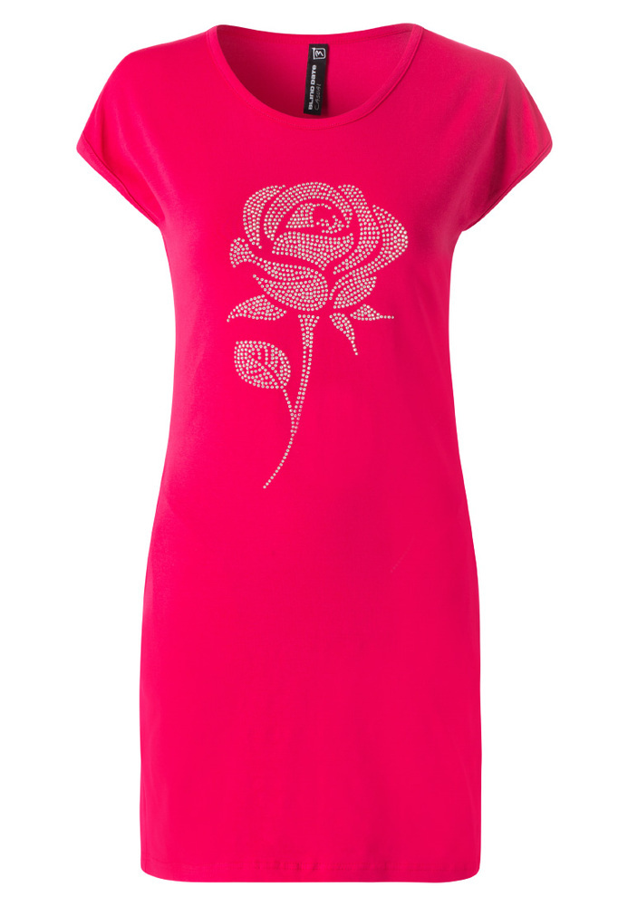 T-Shirt-Kleid mit Rosen-Motiv