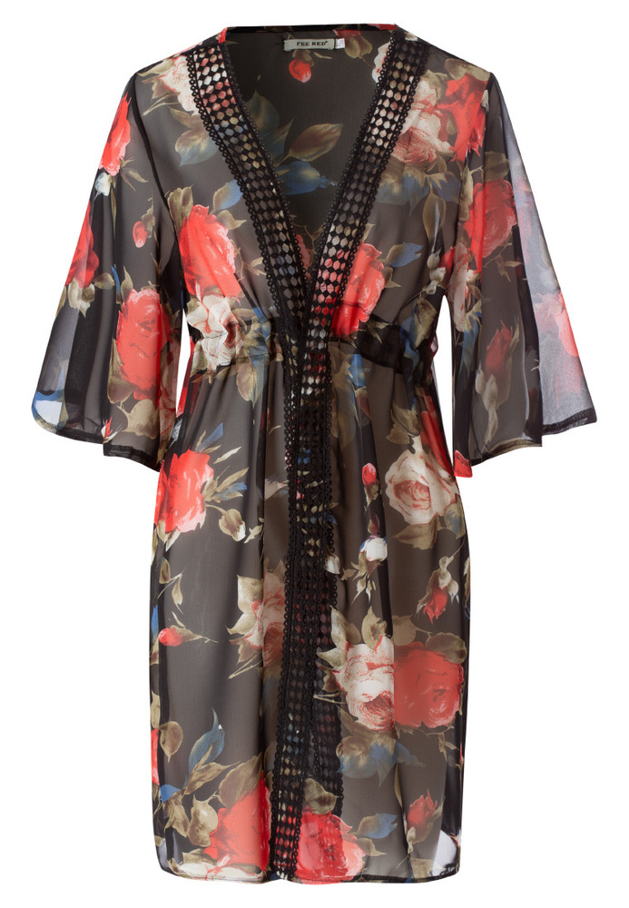 Kimono mit Blumen-Muster