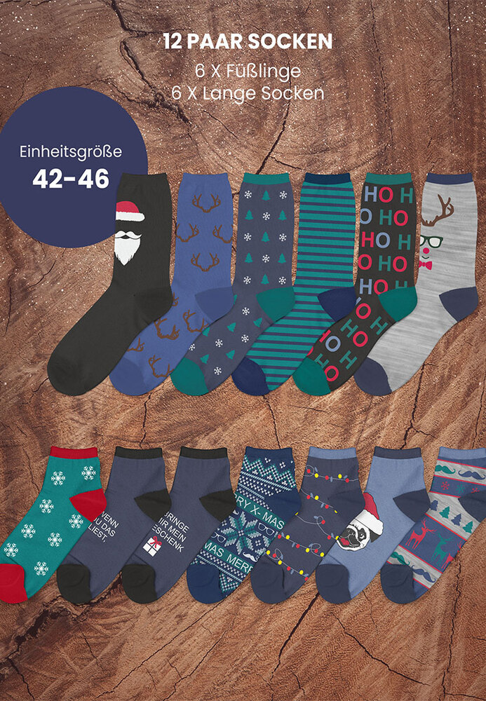 Weihnachtlicher Socken-Adventskalender