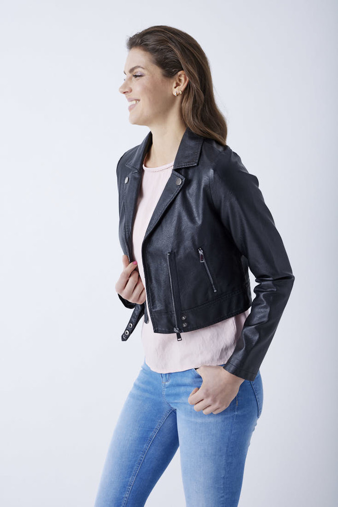 Bikerjacke aus Lederimitat