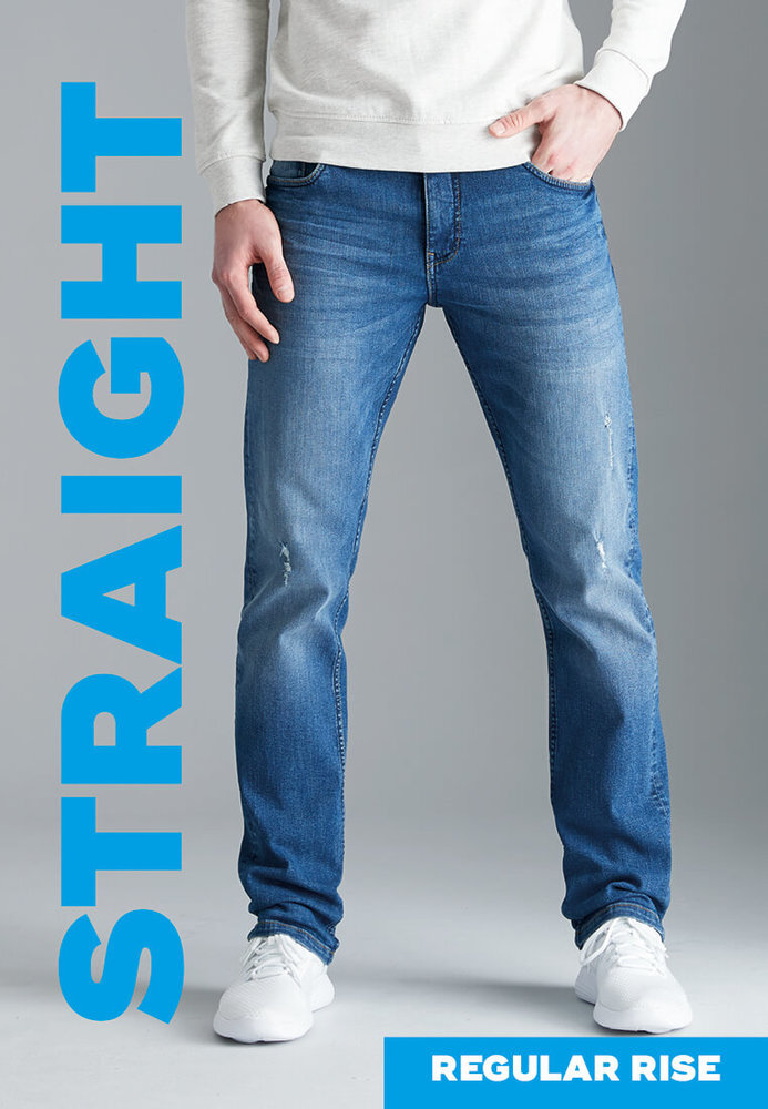 Straight Regular Rise Jeans