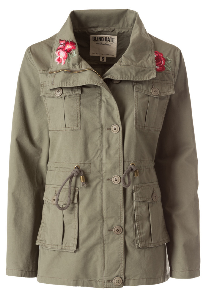 Parka mit Rosen-Stickerei