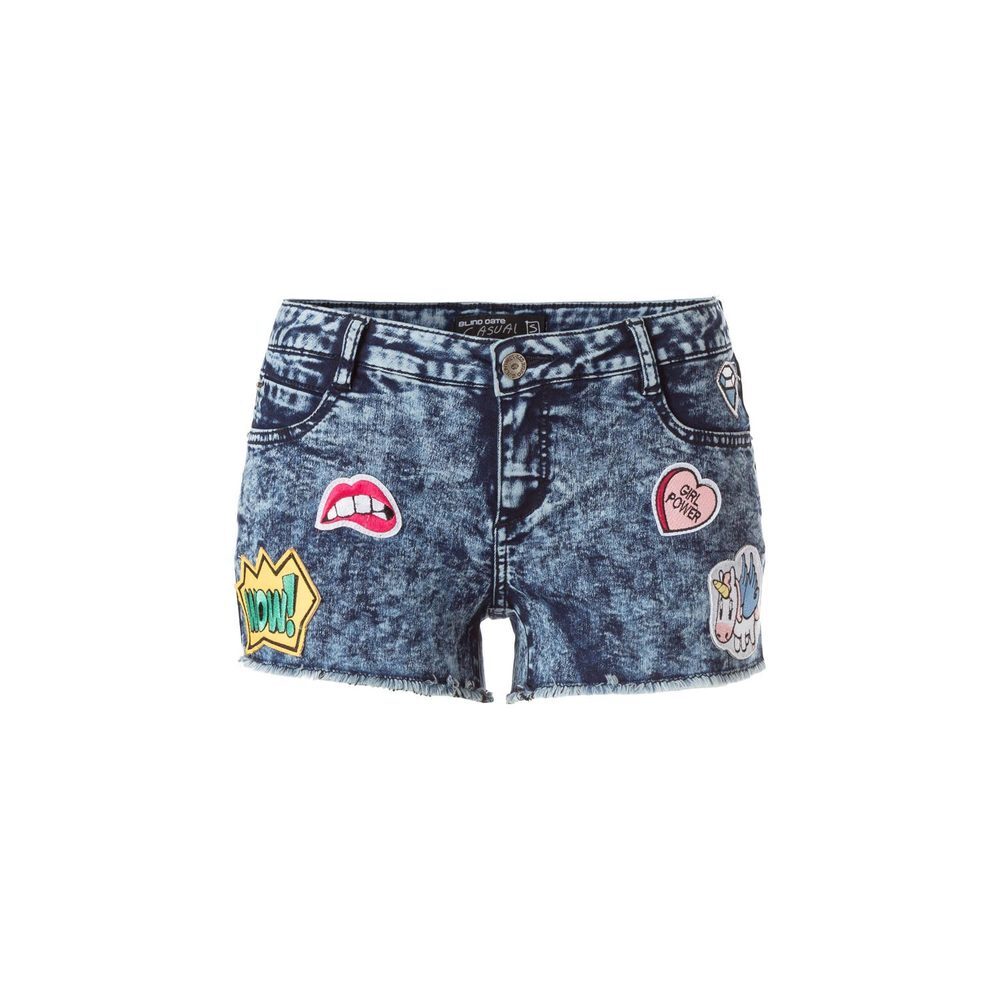 Jeans Shorts mit Einhorn-Patch