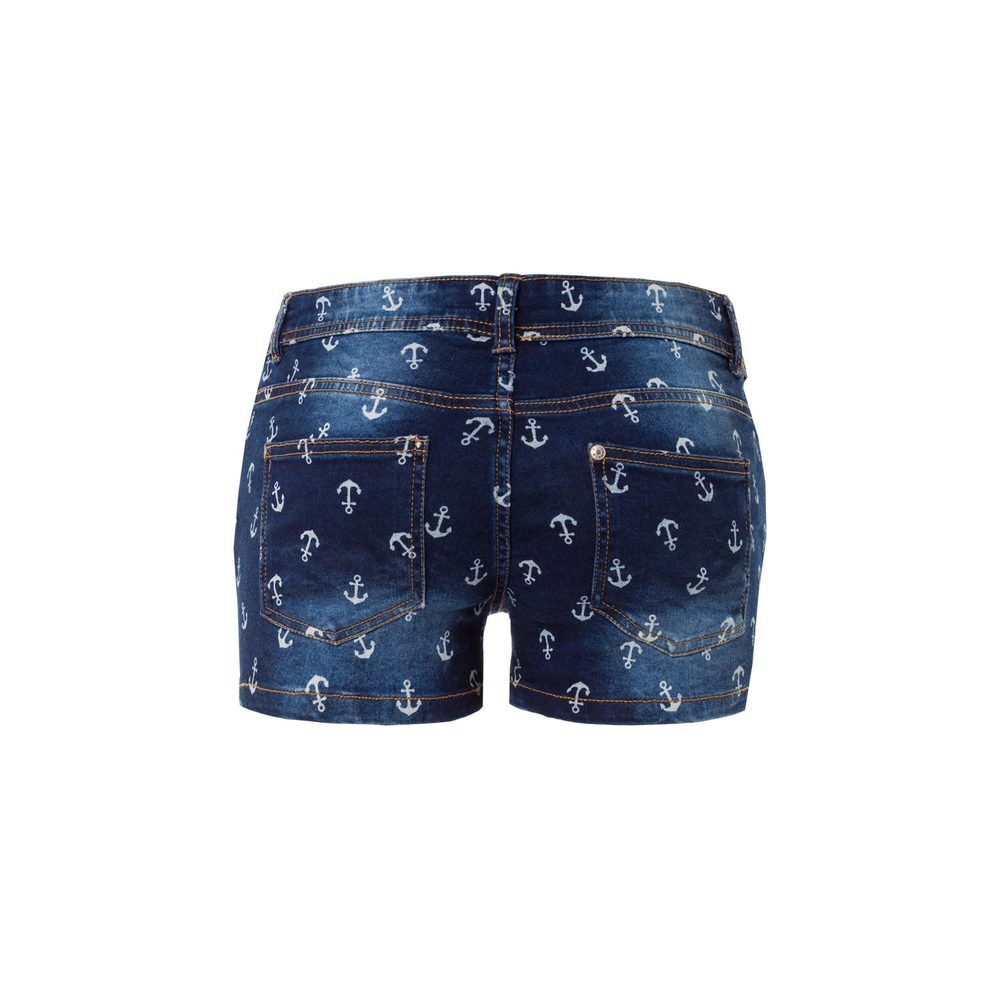 Jeans Shorts mit Anker-Muster