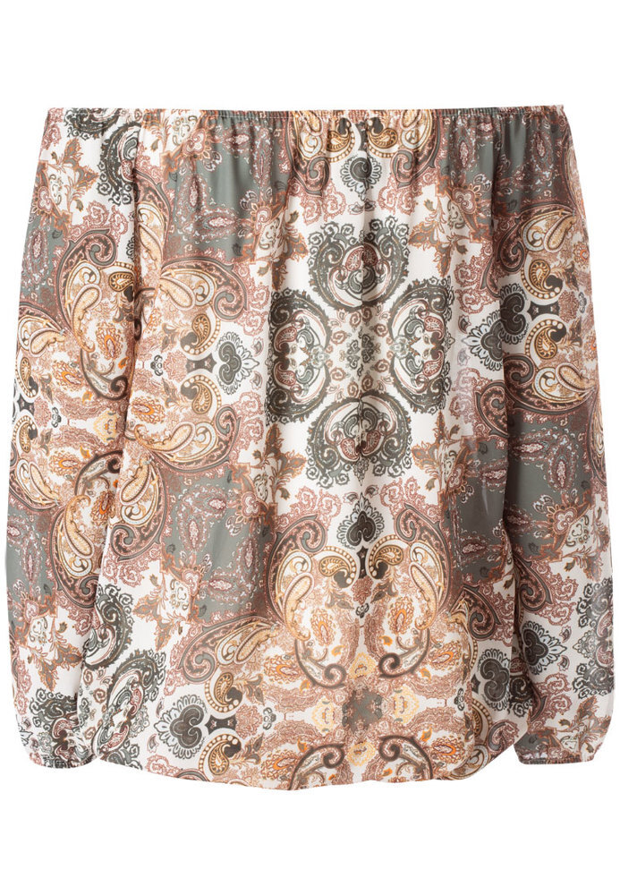 Off-Shoulder-Bluse mit Paisley-Print