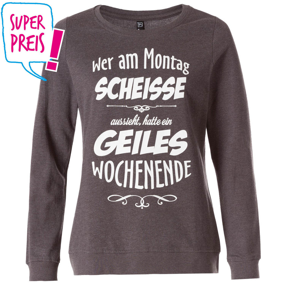 Sweatshirt mit Sprüche-Druck