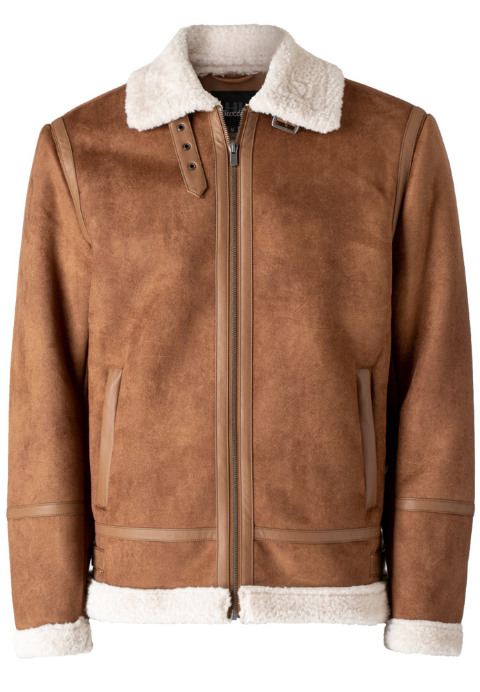 Jacke aus Lederimitat mit Teddyfutter