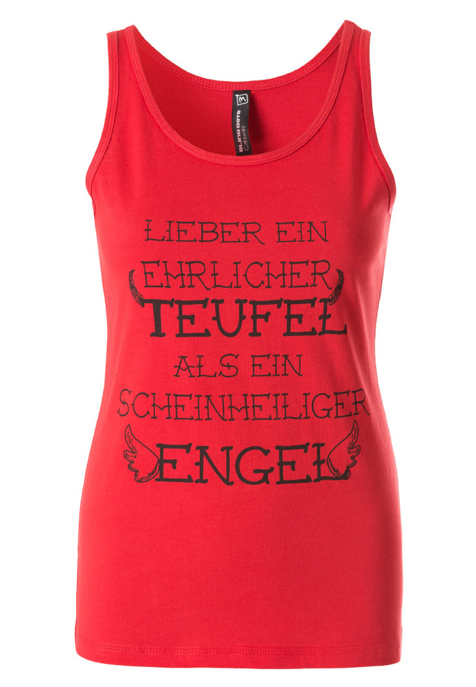 Basic-Tank-Top mit Sprüche-Druck