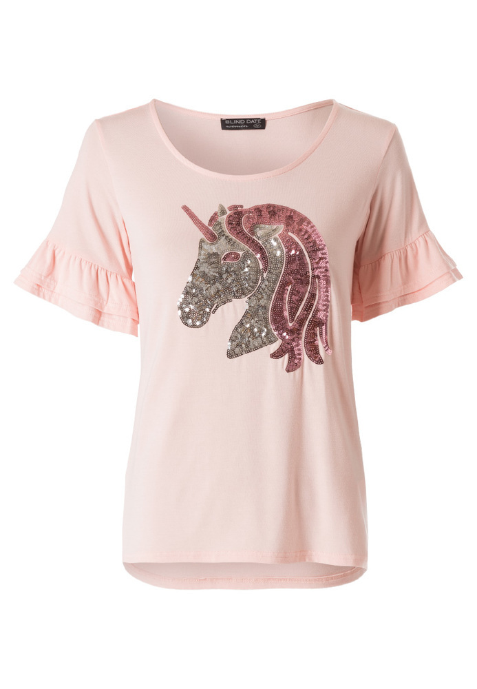 Basic Shirt mit Volants