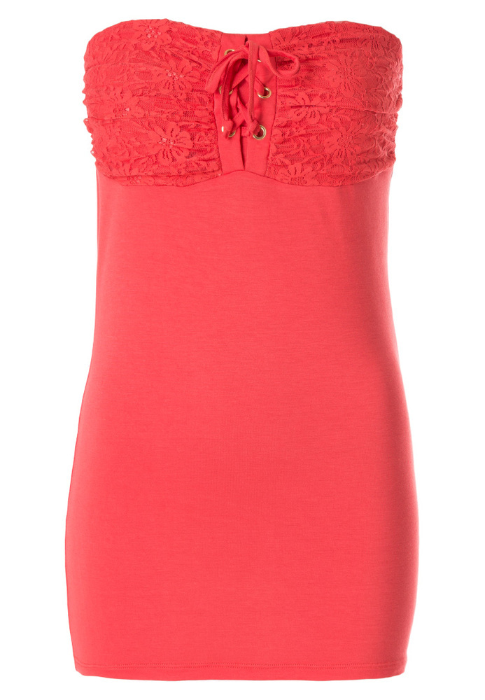 Bandeau-Top mit Spitze