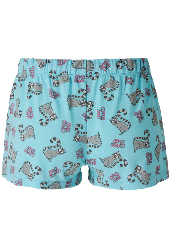 Pyjama-Shorts mit Lemuren-Motiv