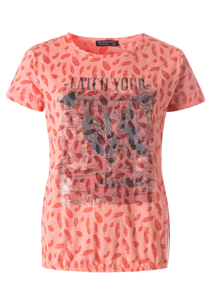 Ausbrenner-Shirt mit Feder-Print