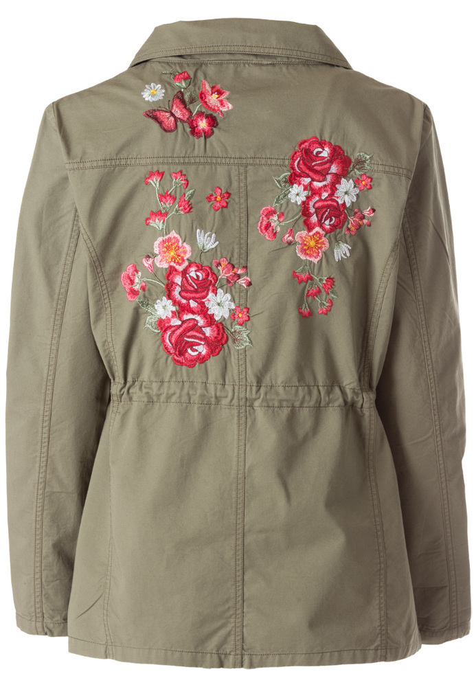 Parka mit Rosen-Stickerei