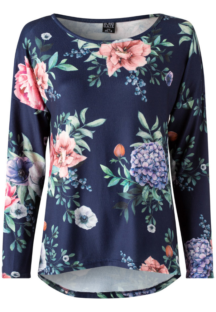 Longsleeve mit All-Over Blumen-Muster