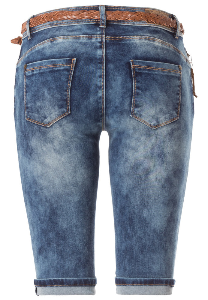 Bermuda Jeans mit Gürtel