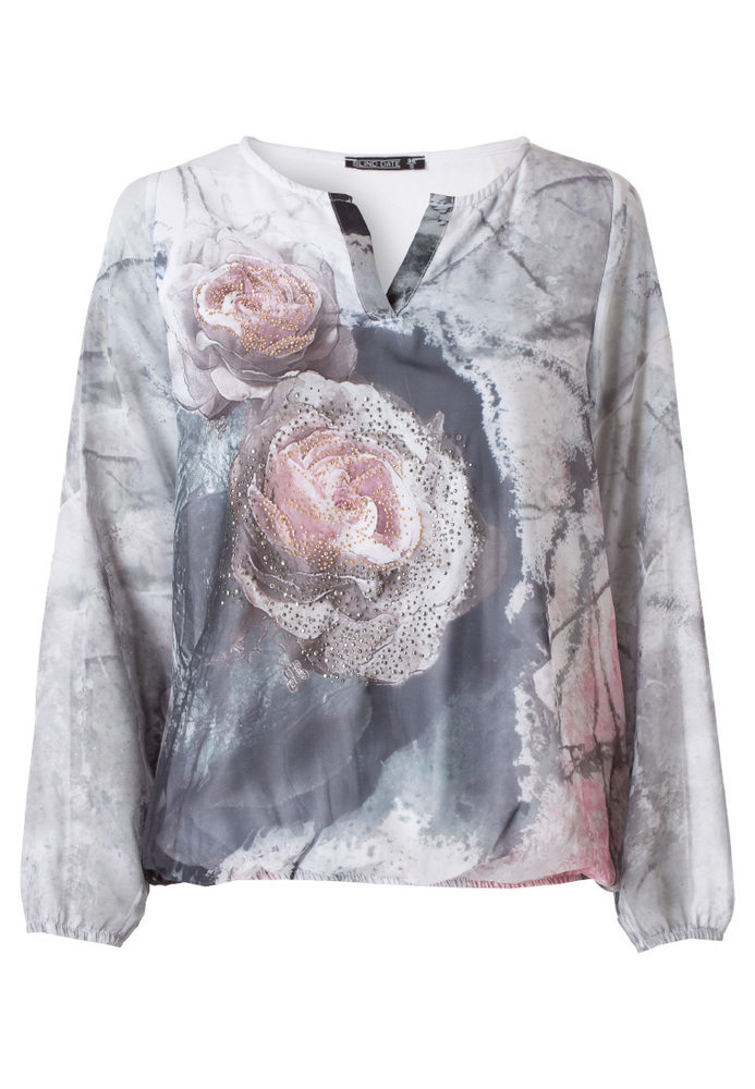 Bluse mit Rosen-Motiven