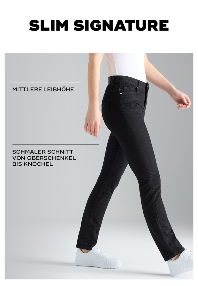 Slim-Jeans mit breitem Bund