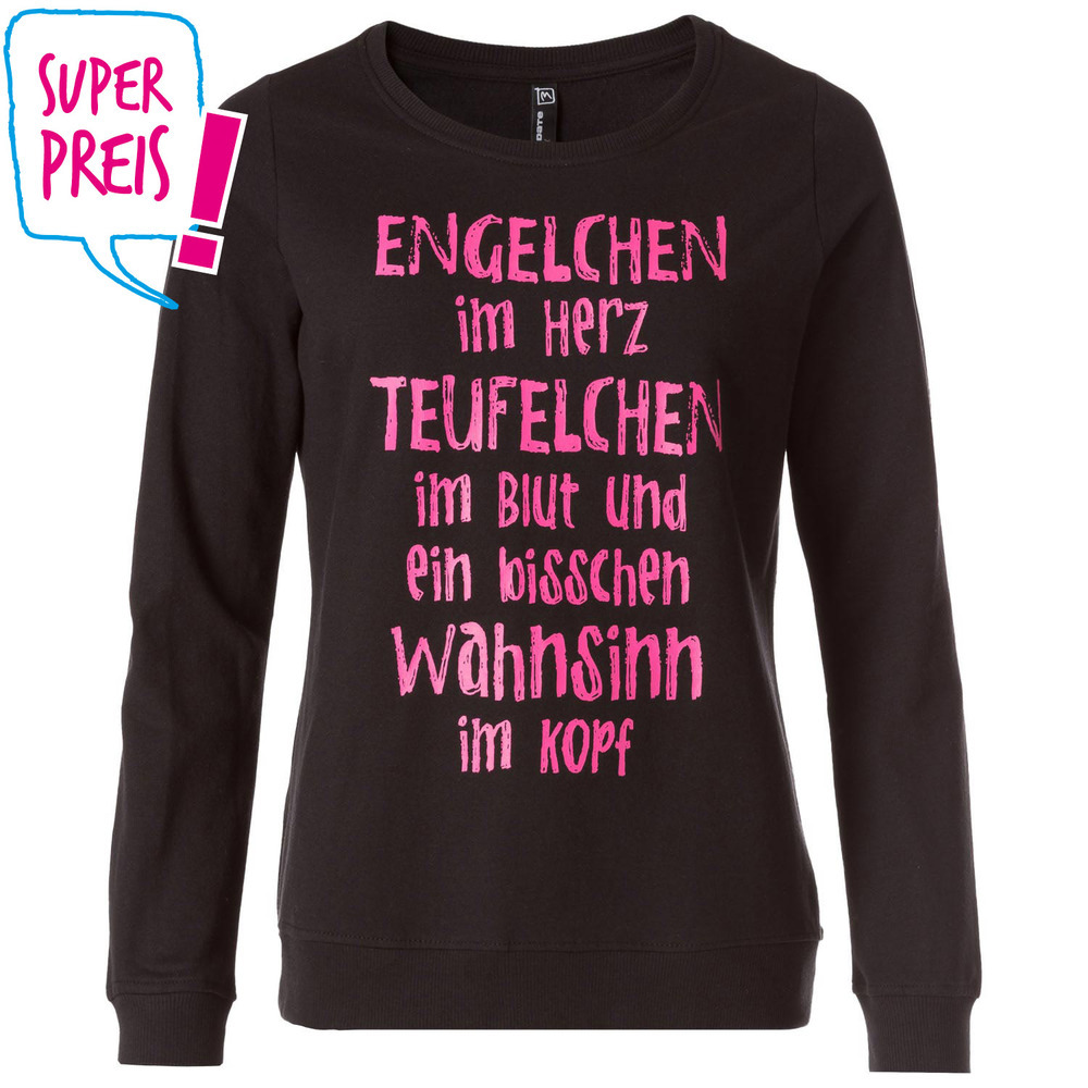 Sweatshirt mit Sprüche-Druck