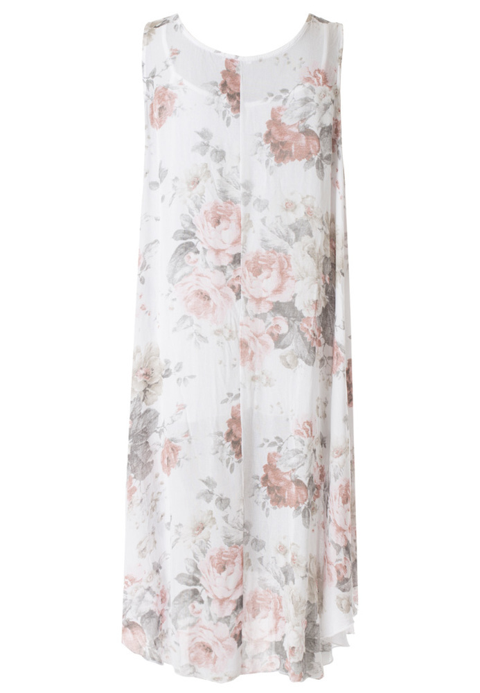 Sommerkleid mit All-Over-Rosen-Muster