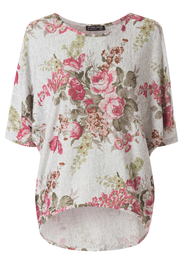 Fledermausshirt mit Blumen-Print